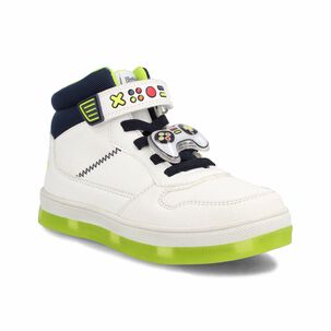 Zapatilla Ni&ntilde;o Bubblegummers Nate Blanco - Azul Marino